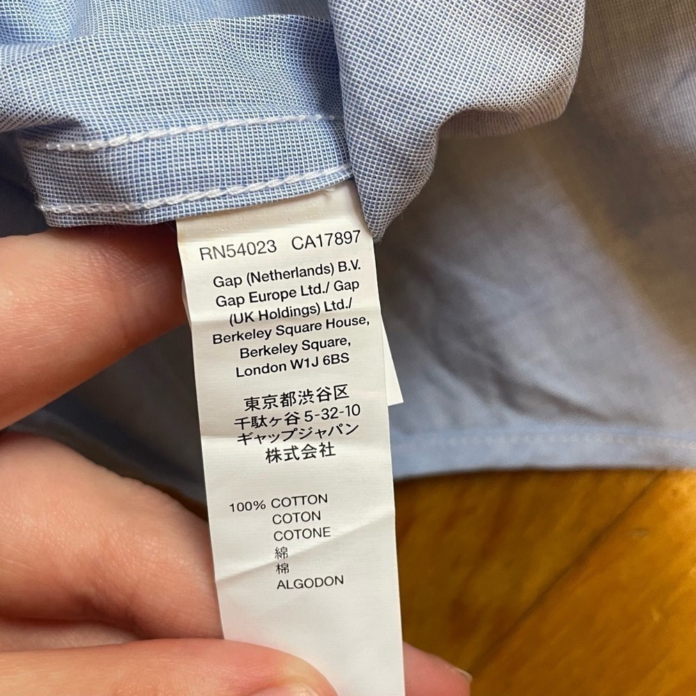 Gap Men’s All Day Poplin Button Down Shirt Size XL Classic Fit Blue Long Sleeve - Picture 10 of 11